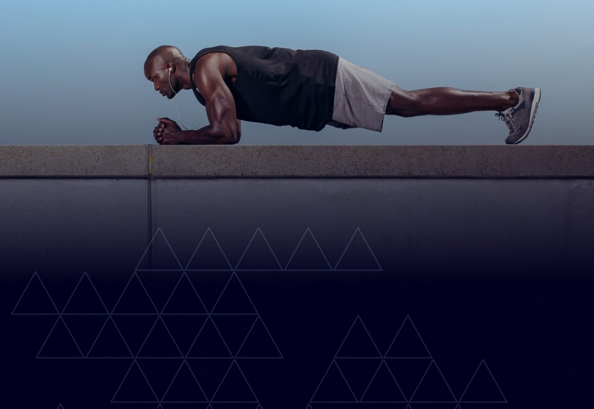 man is doing planks exercise